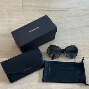 Dolce & Gabbana Black Studded Sunglasses DG Crystal sunglasses in Black for Women | Dolce&Gabbana® US main image 3